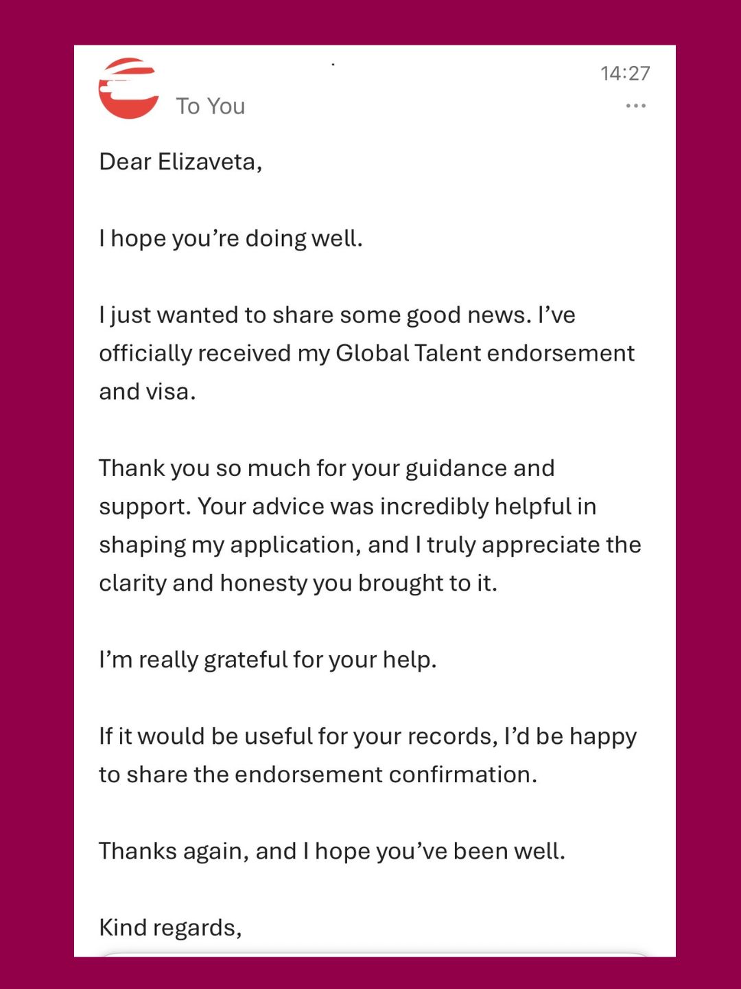 Endorsement success story 2